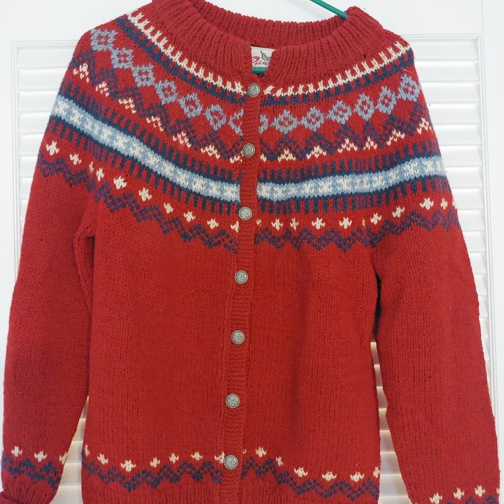 Danspin handknitted Danish wool sweater. Adult M